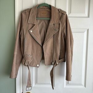 Blank NYC suede leather moto jacket